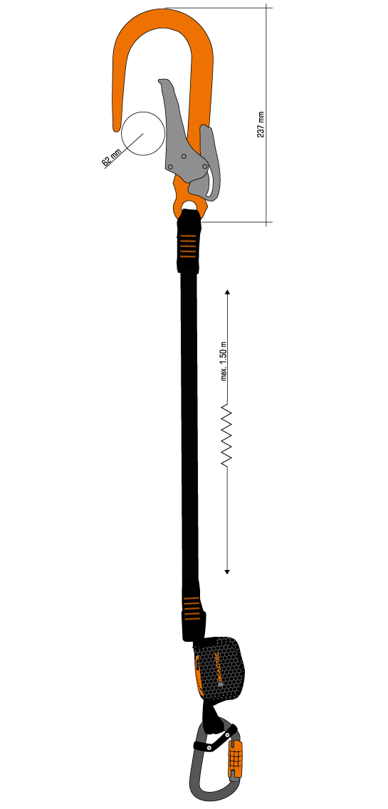 Skylotec I-Verbindungsmittel Nanolink Flex I mit FS90 | SKY-L-0961-FS90-150