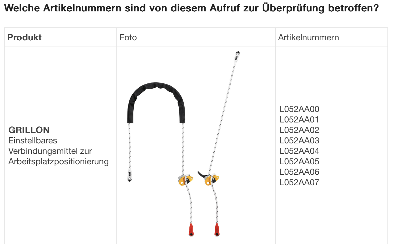 Rückrufaktionen von PSA