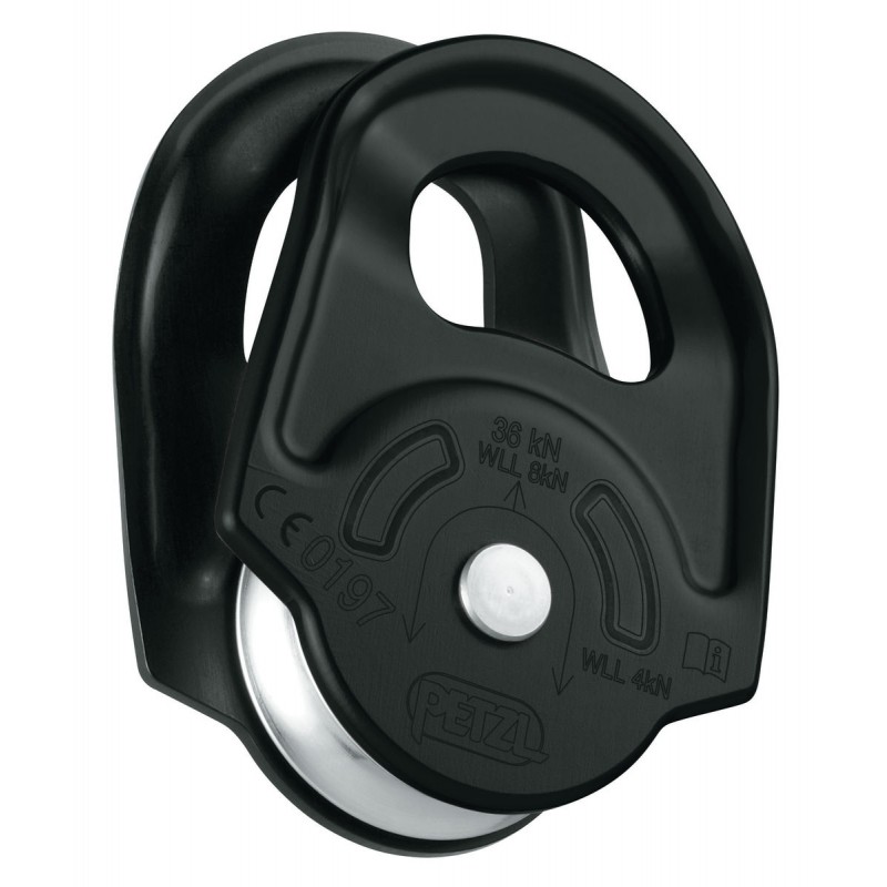 Petzl Umlenkrolle aus robustem Material mit einer maximalen Belastbarkeit von 38 kN, ideal für Kletter- und Bergsport.