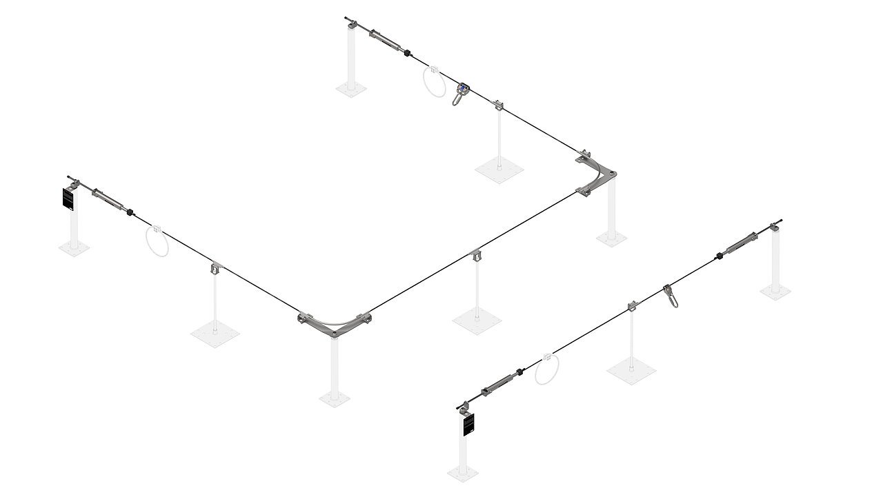 Innotech AIO-Seilsystem horizontal überfahrbar  Innotech AIO-Seilsystem horizontal überfahrbar