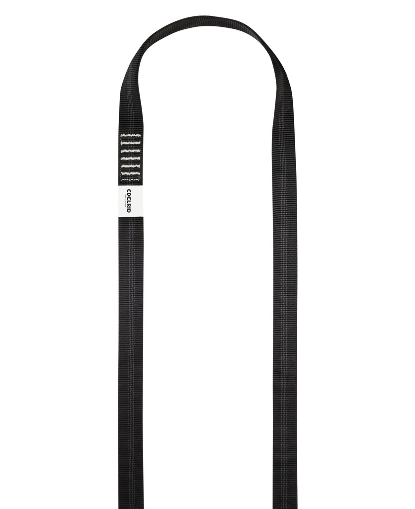 Schwarzer Gurt aus strapazierfähigem Material mit markanten Nähten, ideal für Outdoor-Aktivitäten und Sport.