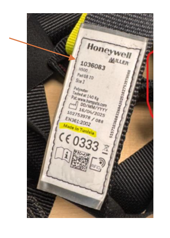 Produktrückruf von Honeywell Miller H500 Auffanggurten